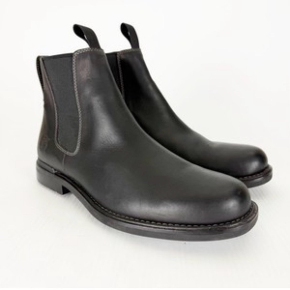 Timberland Boots Torrance Chelsea Black 77032 Leather Chukka Mens 13M Steel Toe